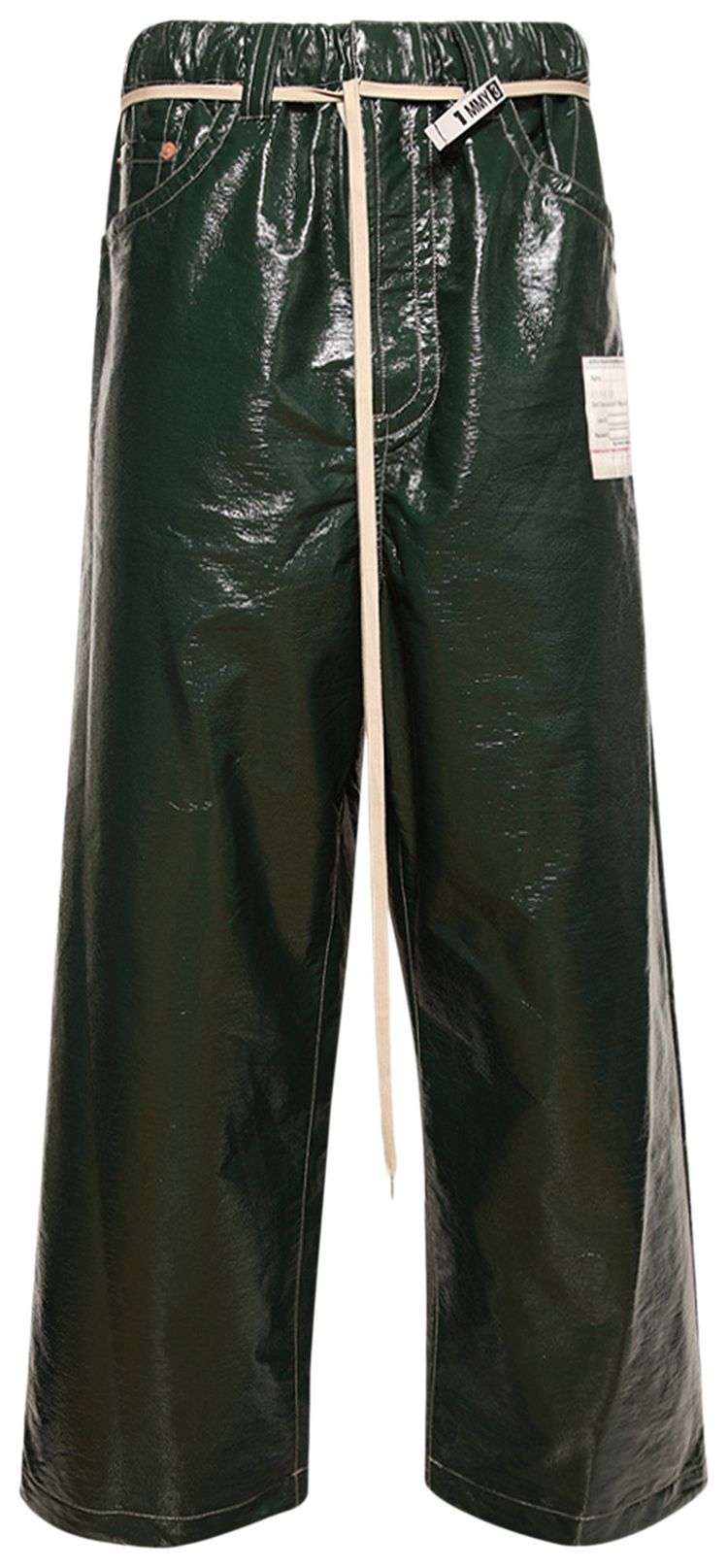 

Брюки Maison Mihara Yasuhiro Fake Enamel Wide Trousers 'Green', зеленый