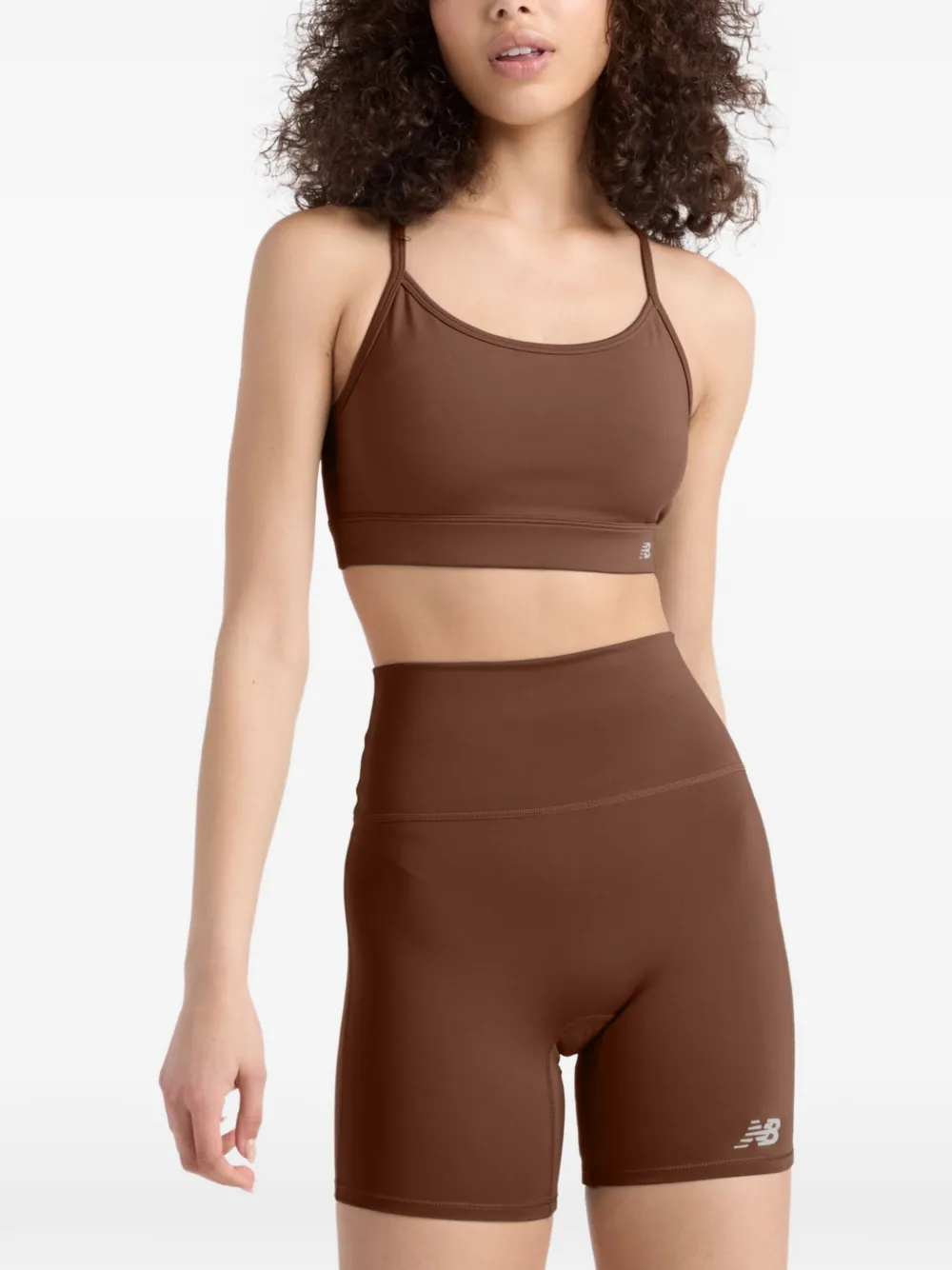 

Спортивный бюстгальтер с логотипом New Balance, коричневый