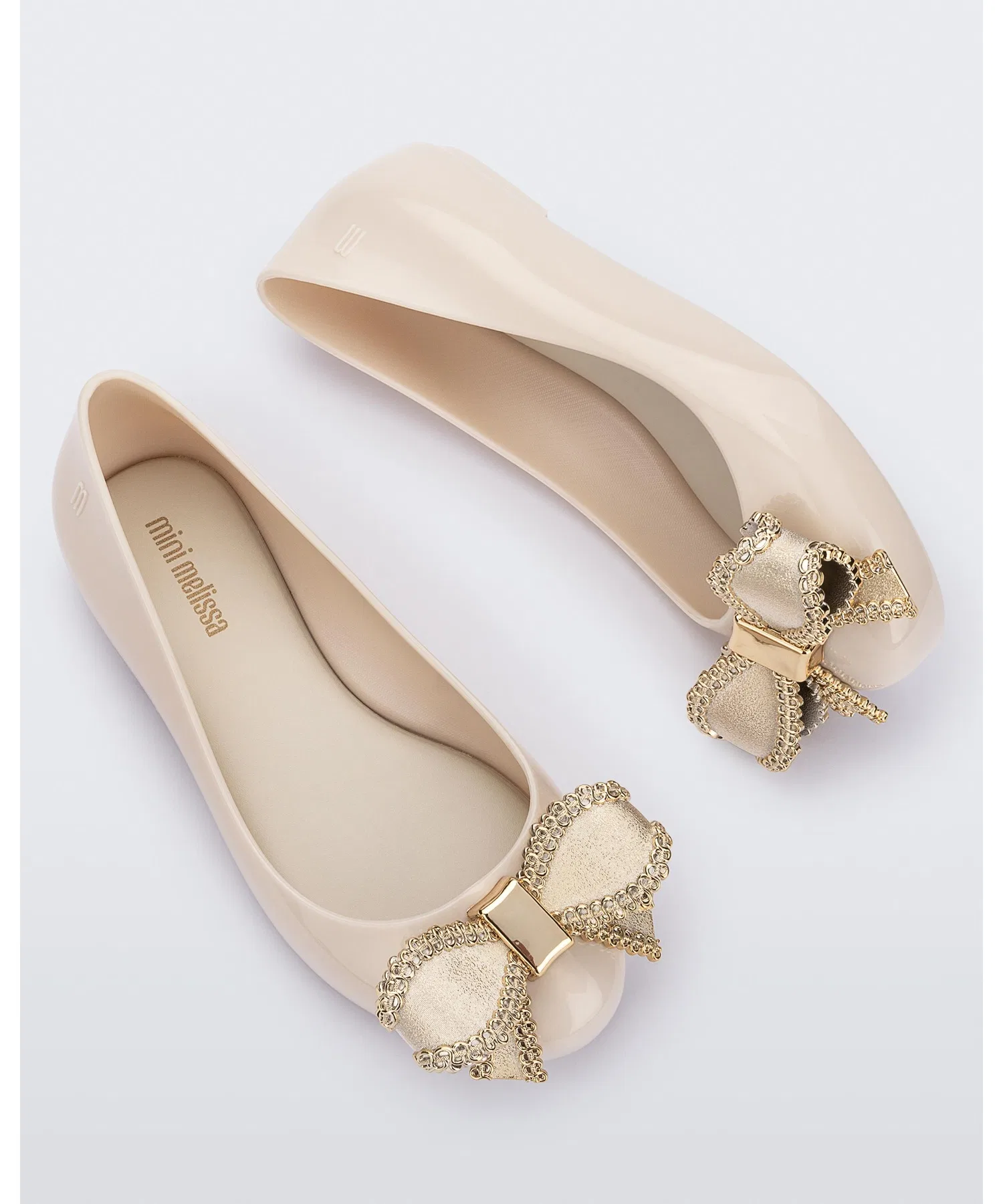 Детские балетки Melissa Sweet Love из ПВХ золотистые