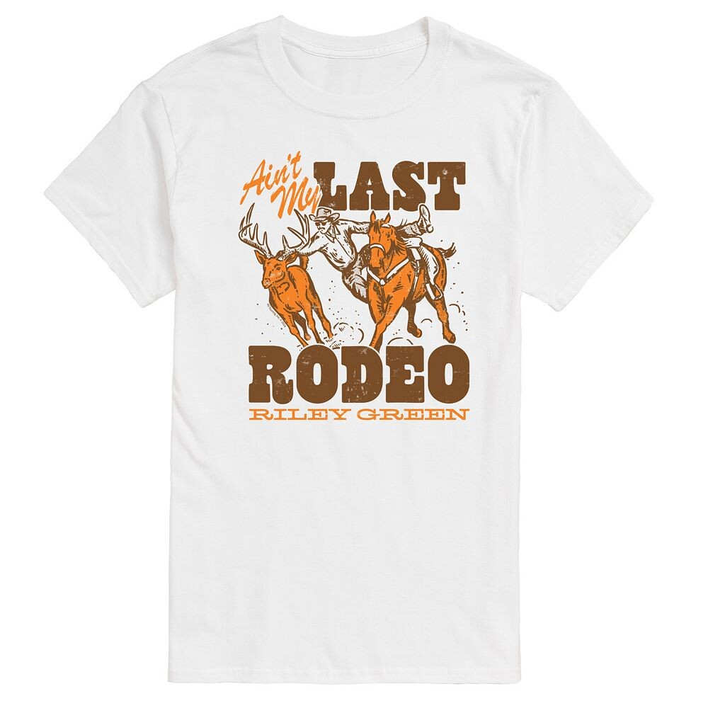 

Мужская футболка с рисунком Riley Green Last Rodeo Licensed Character, белый