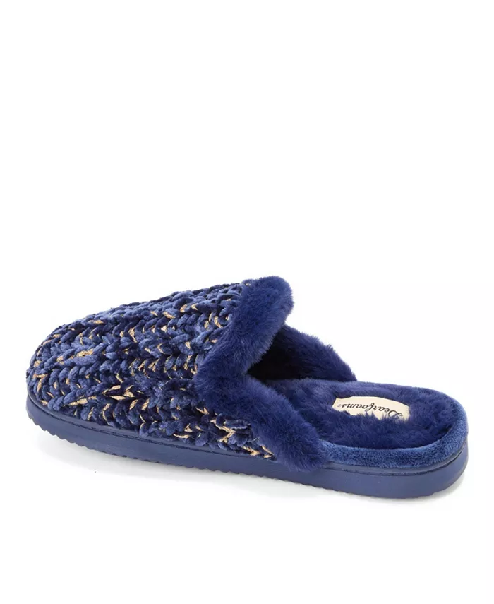 Женские тапочки Paris Chenille с фигурным мыском Dearfoams, синий — фото 2