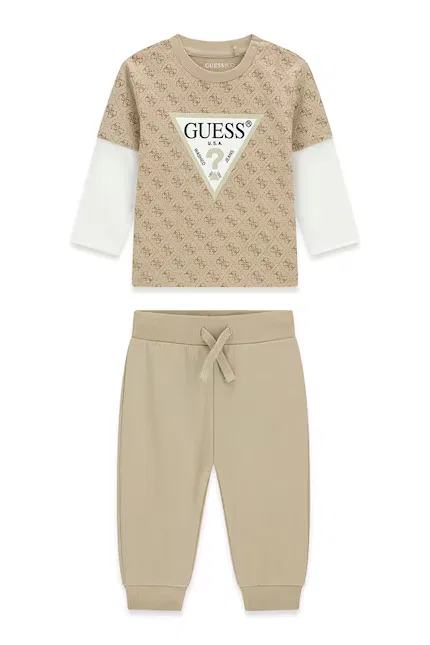Комплект повседневный хлопковый Guess, бежевый