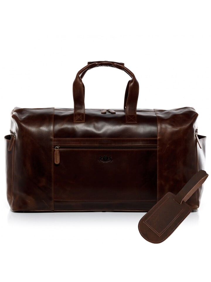 

Наплечная сумка SID & VAIN Leder-Reisetasche Leder Weekender Unisex BRISTOL, коричневый