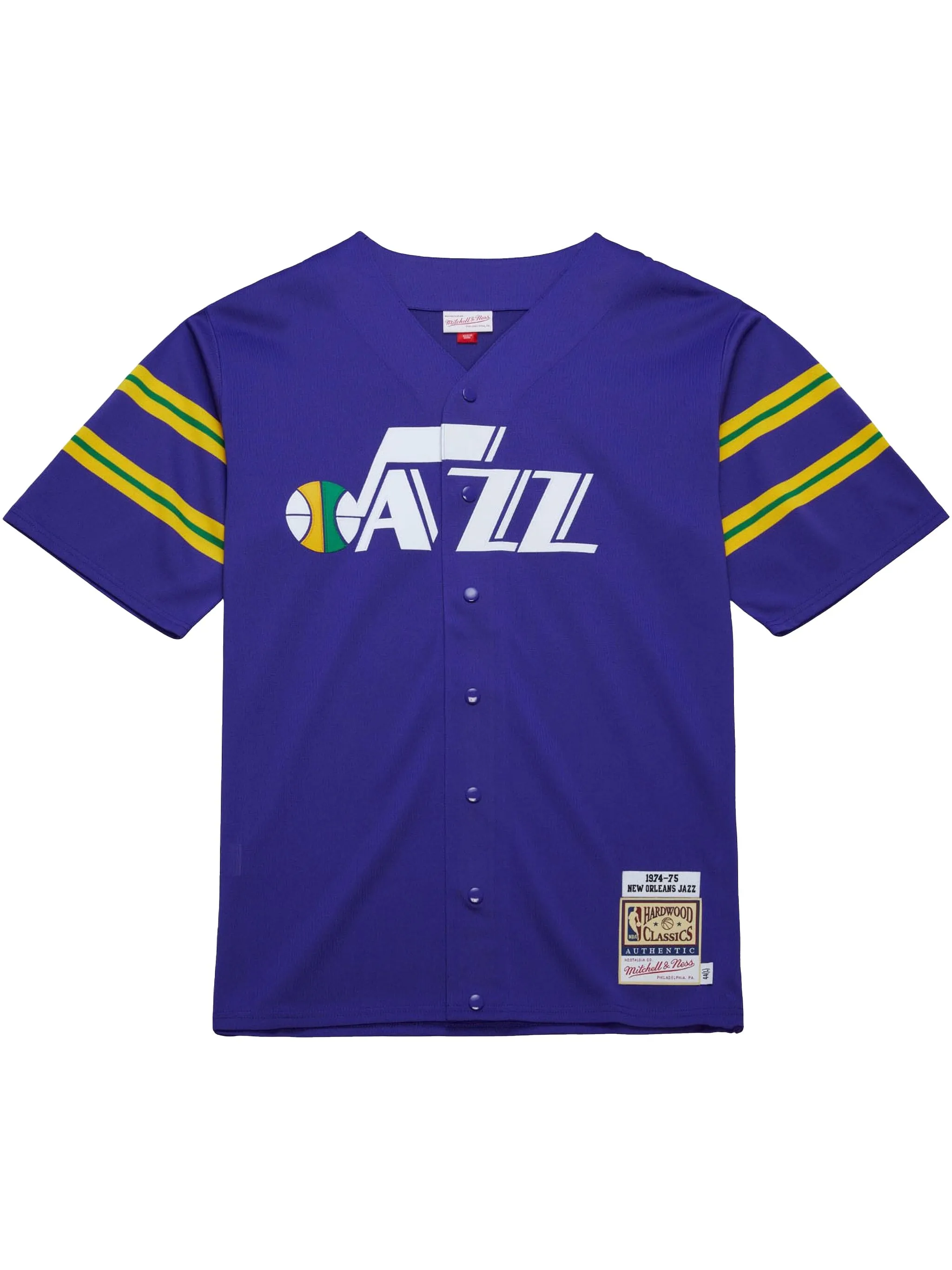 

Рубашка 1974 New Orleans Jazz Full-Snap Shooting Mitchell & Ness, фиолетовый