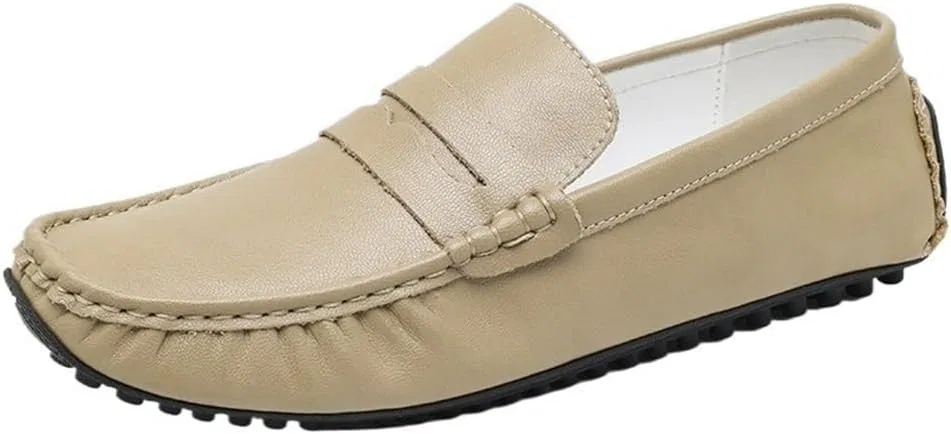 Лоферы кожаные Beige, Slip-Ons DHFIRUFSHLO