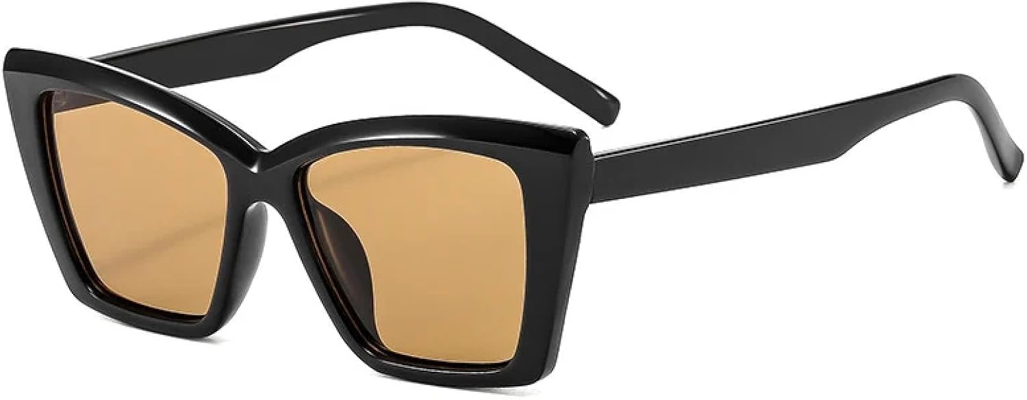 

Солнцезащитные очки с защитой от УФ-излучения UV400 | «Кошачий глаз» — женский тренд в стиле панк | Для женщин и мужчин, для занятий спортом на открытом воздухе и вождения DSVIGF, Black-brown