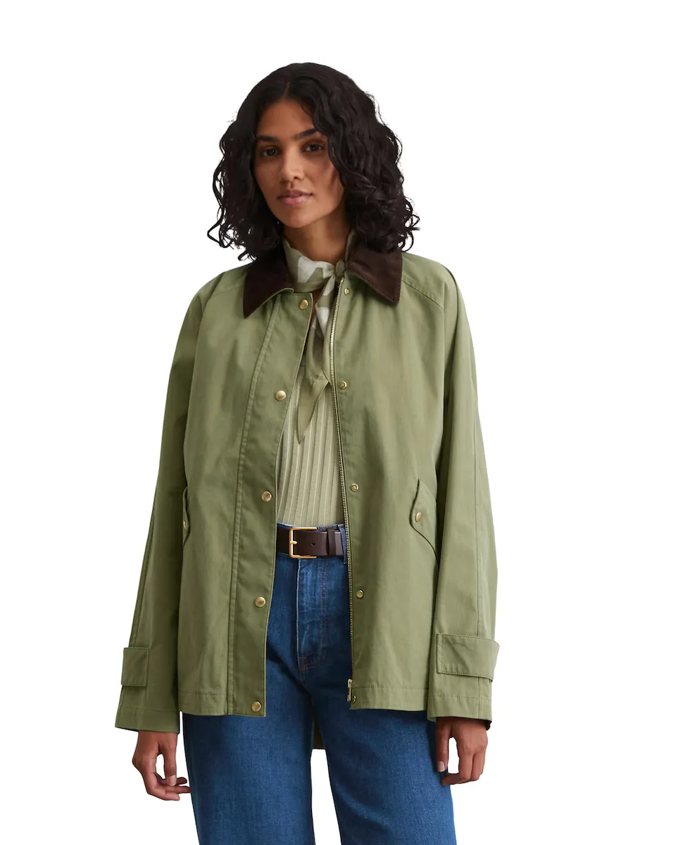 

Женская свободная куртка из парусины с вельветовым воротником MARC O'POLO, зеленый