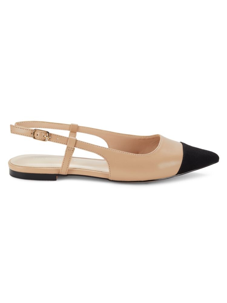 Двухцветные балетки Samantha на плоской подошве Saks Fifth Avenue, цвет Nude Black