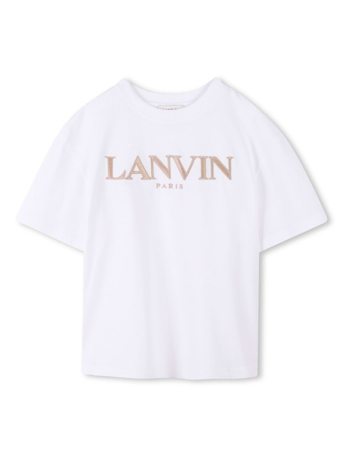 

Lanvin Enfant футболка с вышитым логотипом, белый