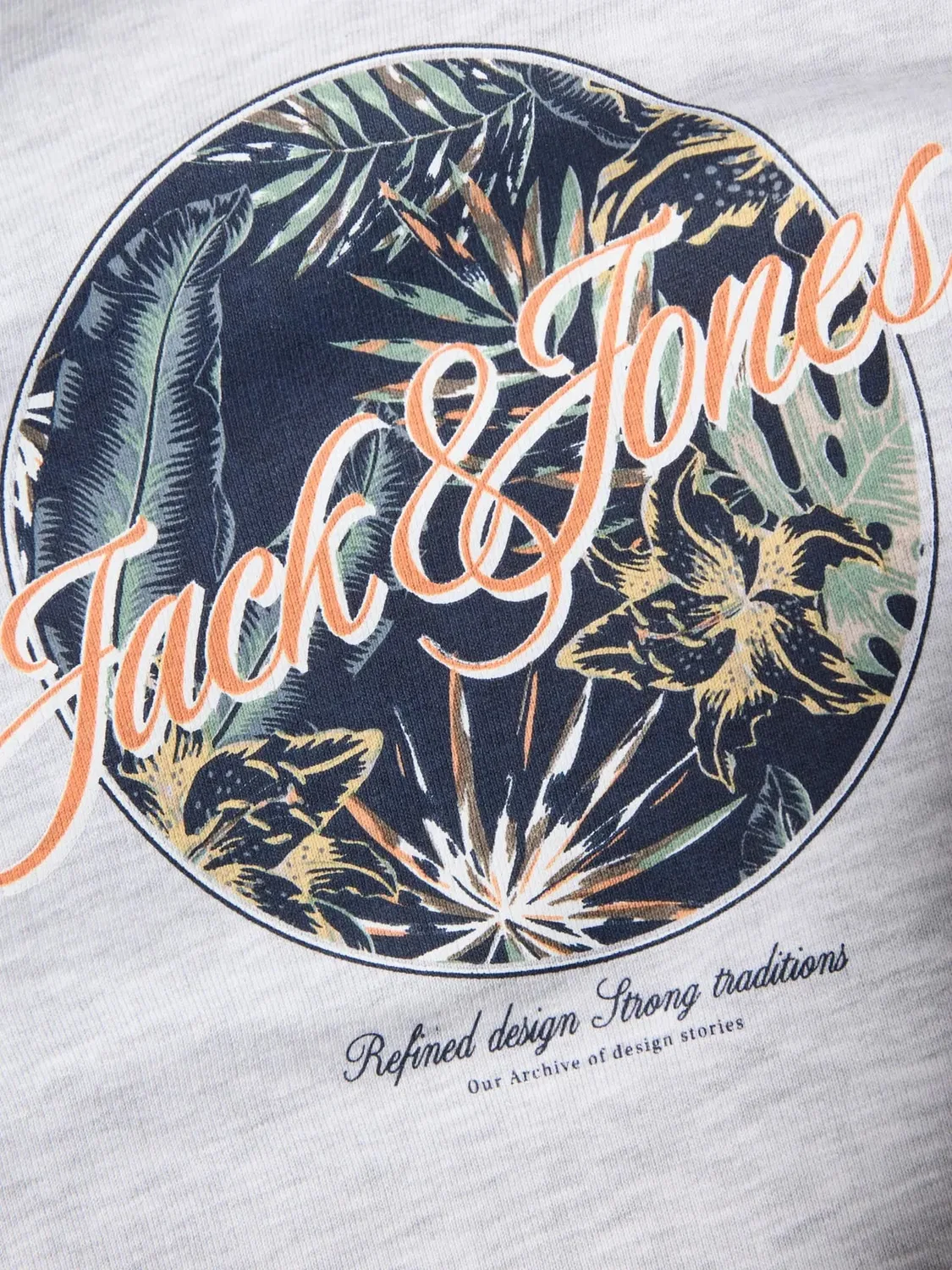 Свитшот с капюшоном JACK & JONES Junior, white melange — фото 3