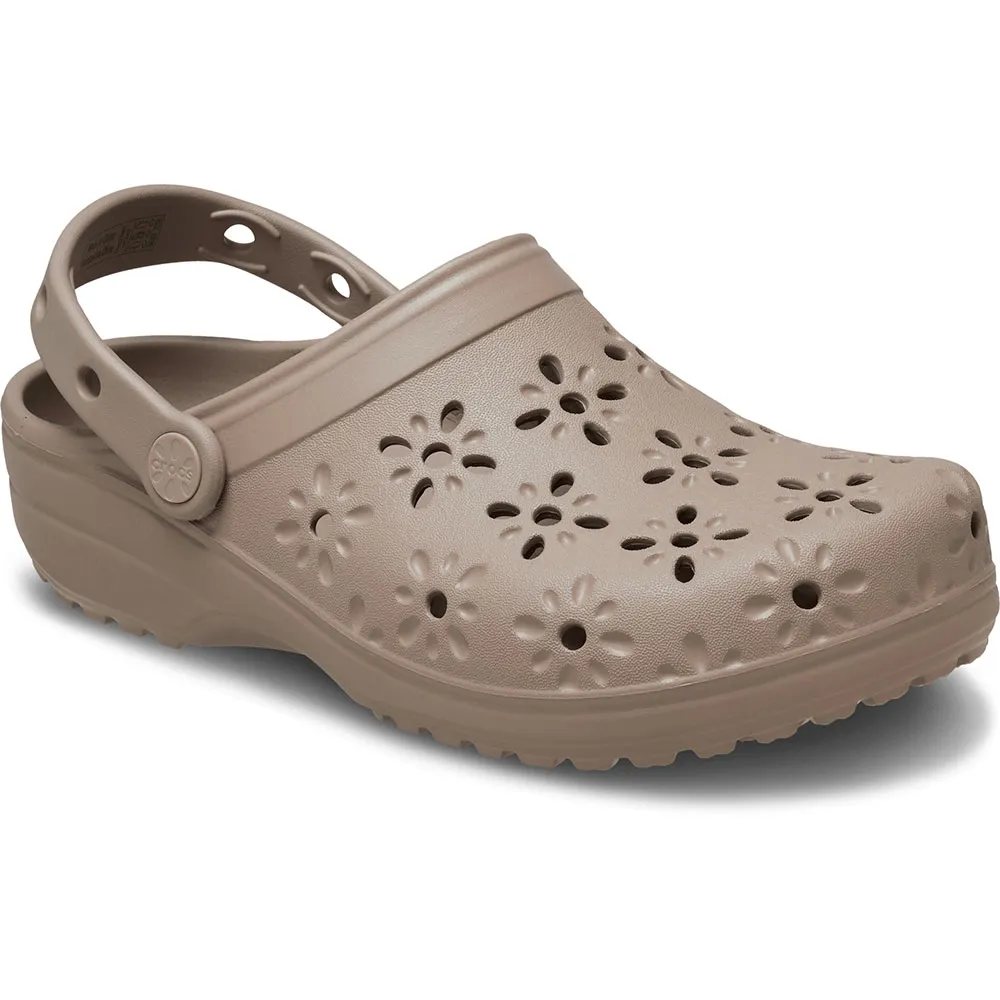 

Сабо Crocs Classic Floral Cut Out, коричневый