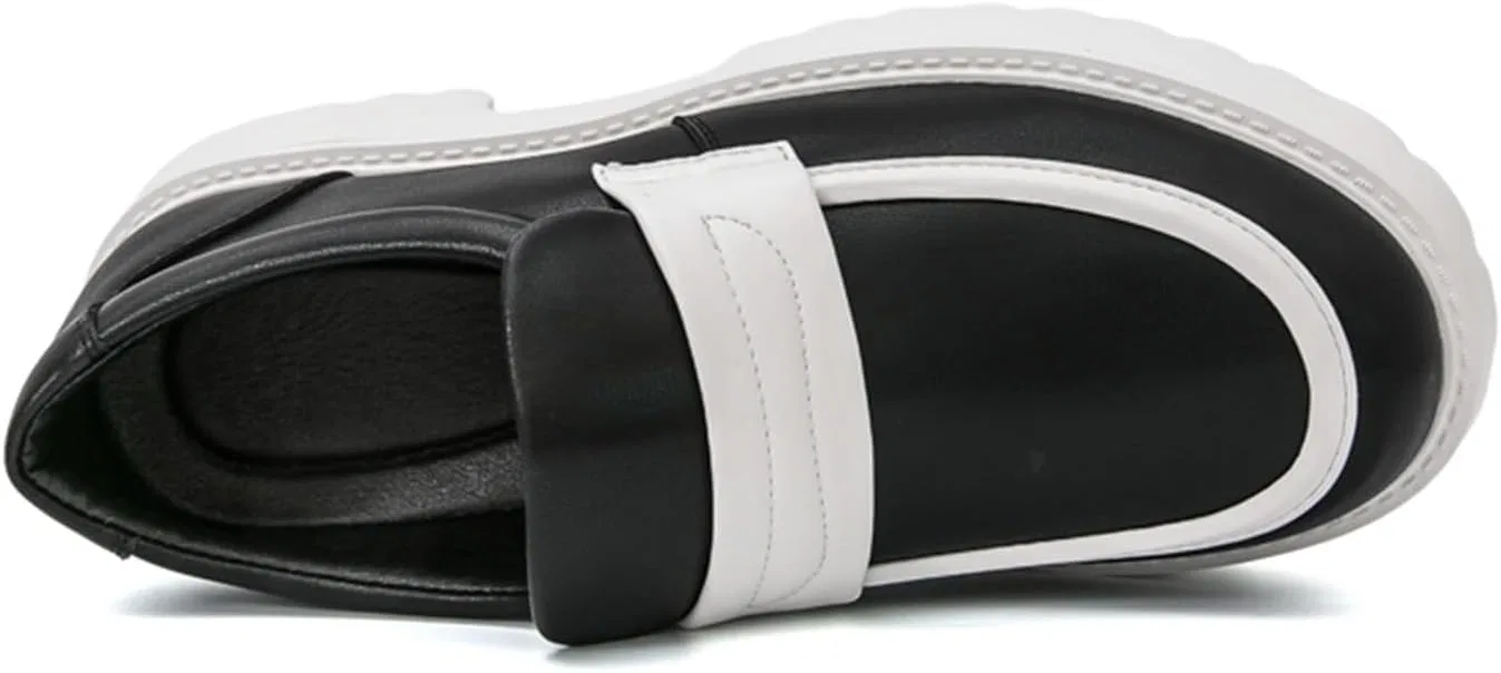 Лоферы мужские классические Slip On Platform, White/Black OXNGEOS — фото 3