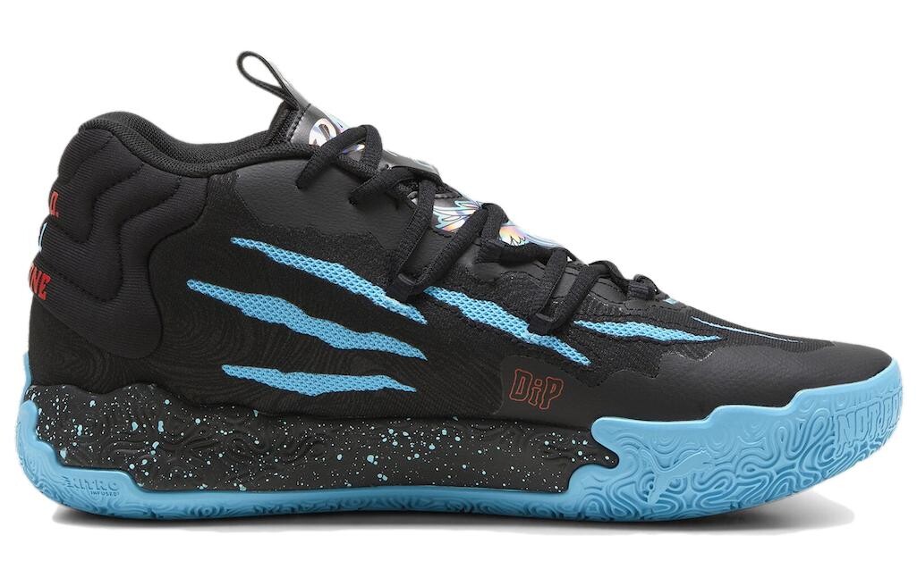 Мужские баскетбольные кроссовки Puma MB.03, Black/Blue — фото 2