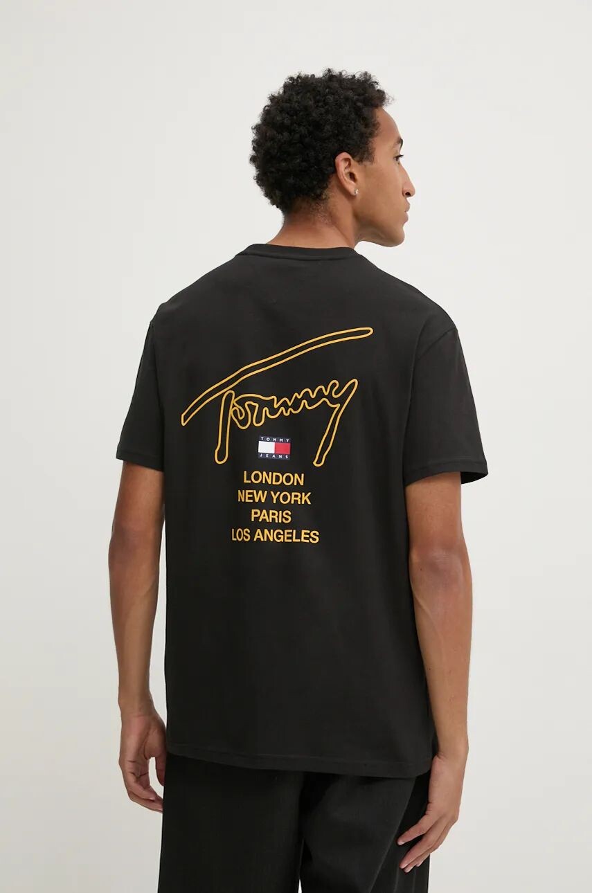 

Хлопковая футболка Tommy Jeans, черный
