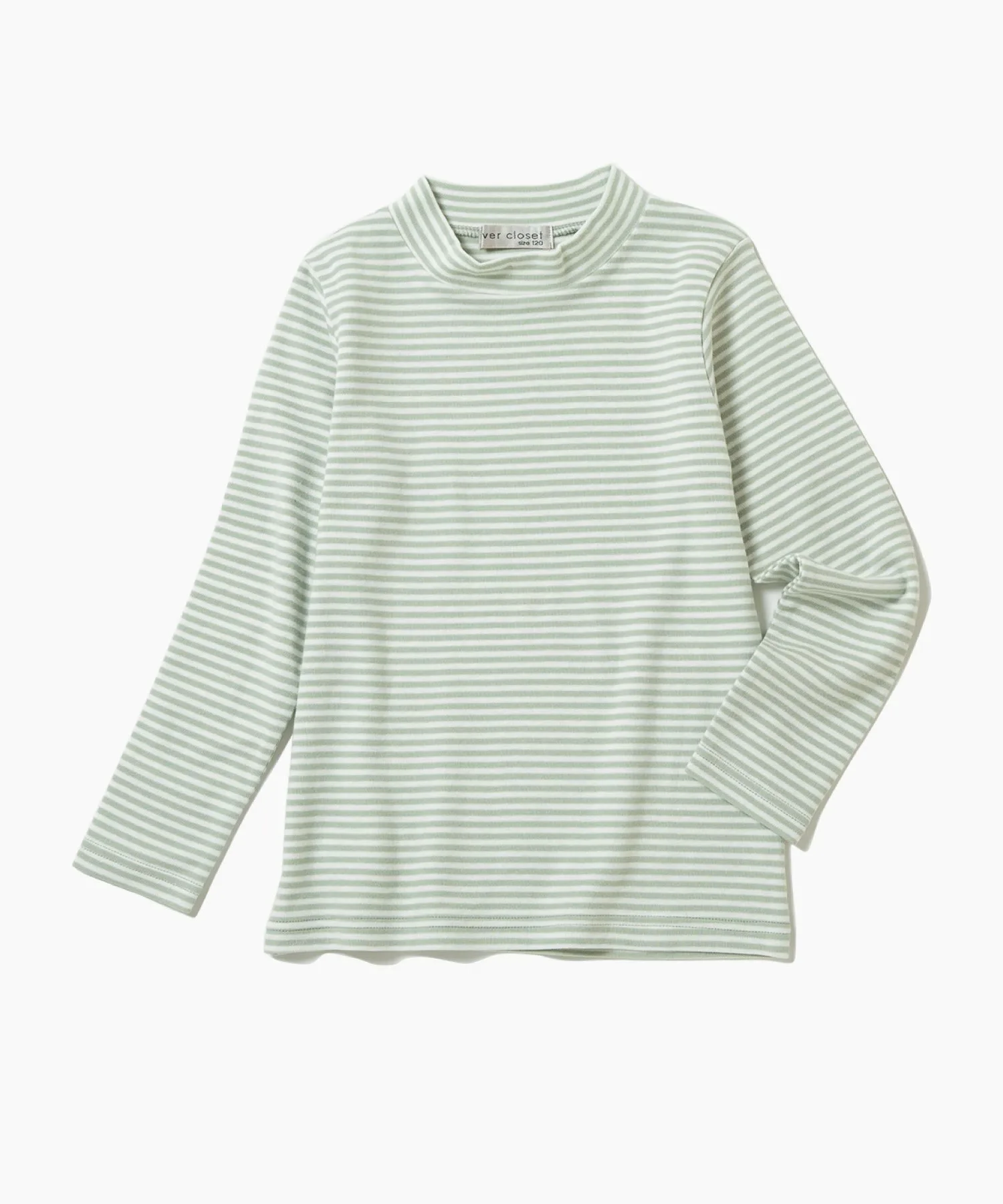 Простая футболка с высоким воротником Ever Closet, Mint Border — фото 3