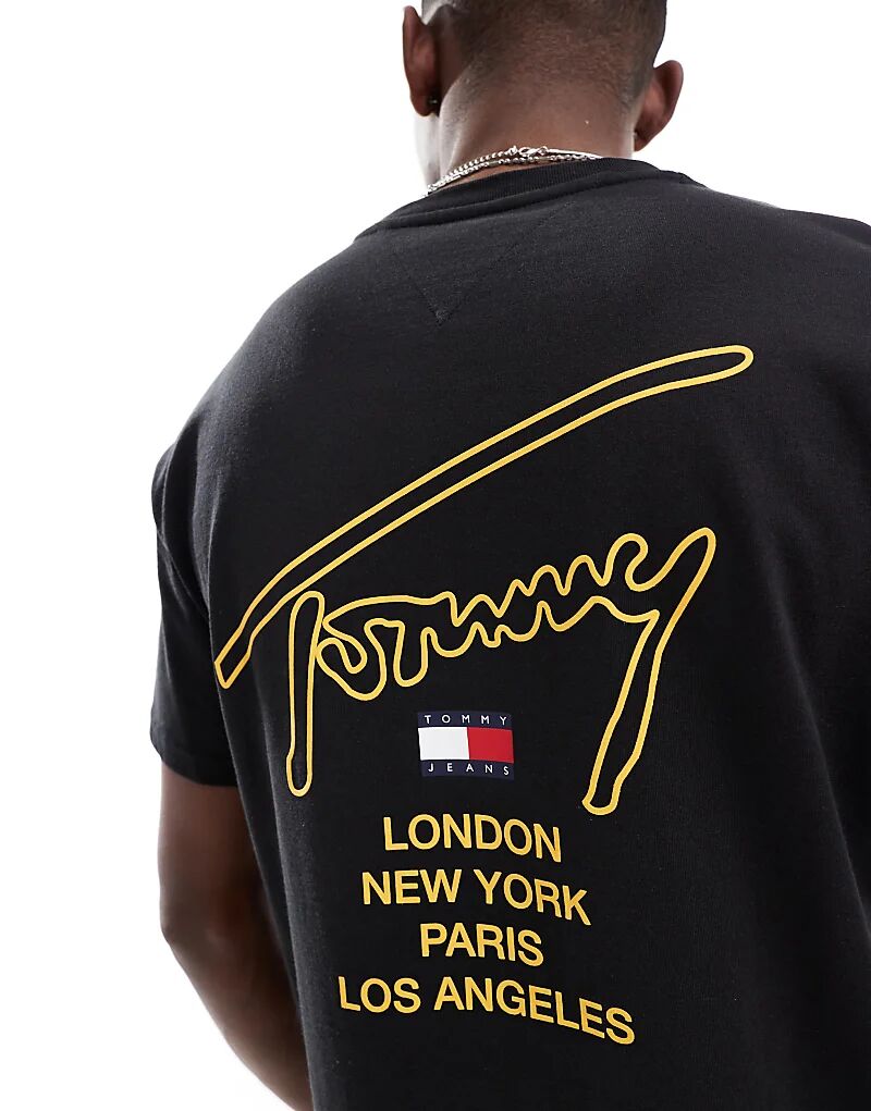 

Футболка с принтом на спине с надписью «city signature» черного цвета Tommy Jeans