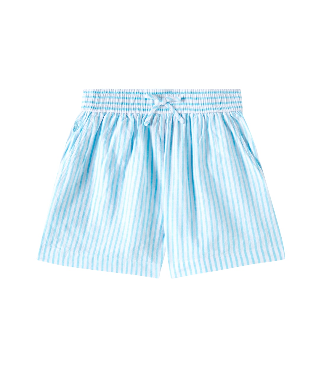 

Полосатые шорты из льна и хлопка Polo Ralph Lauren Kids, Turquoise Nova/Whte Stripe