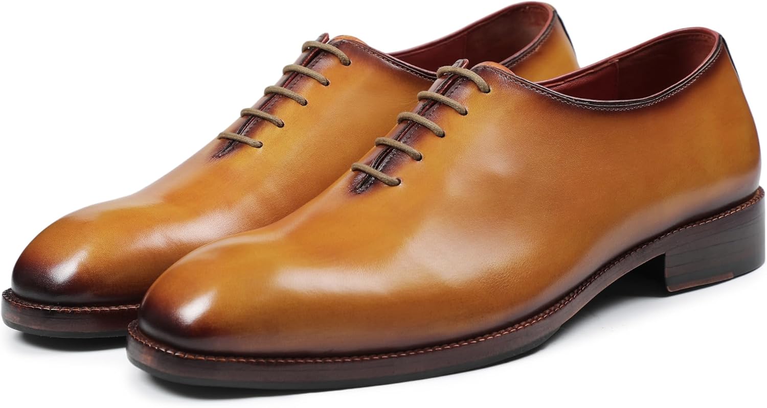 

Мужские классические туфли Oxford Lethato Handcrafted из натуральной кожи на шнуровке, золотой