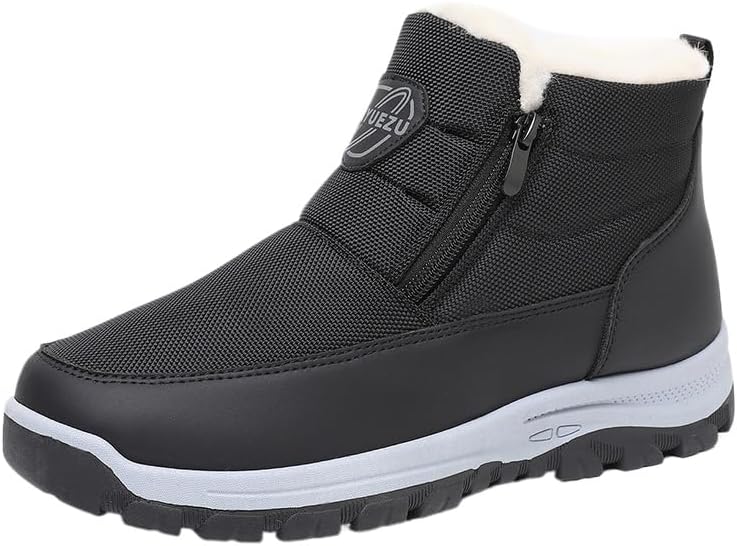 

Мужские зимние ботинки HCHCTRY с молнией, удобные лоферы и слипоны, теплые ботильоны с меховой подкладкой, короткие ботинки на каждый день, черный