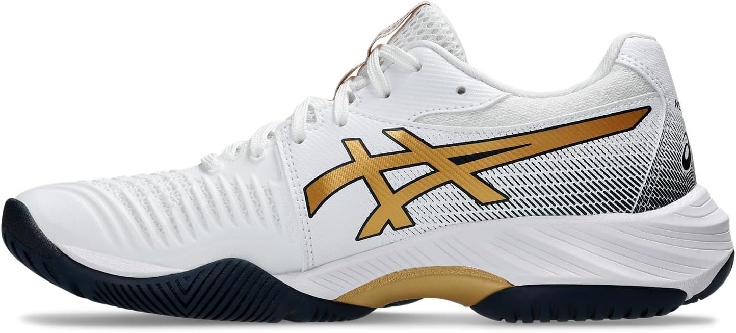 Кроссовки ASICS Netburner Ballistic FF 3 Volleyball Shoe, White/Pure Gold — фото 4