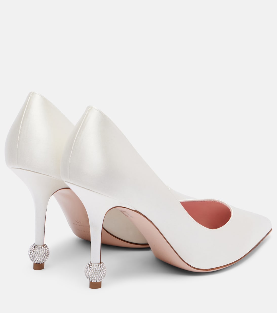 Туфли-лодочки Vivier Marlene из сатина с декоративными элементами для невесты Roger Vivier, Panna — фото 2
