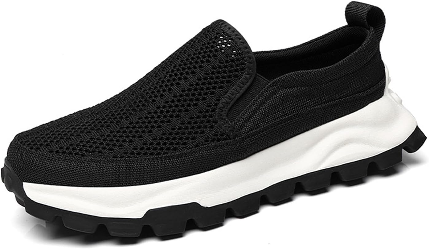 

Мужские черные легкие лоферы с сеткой, удобные, дышащие, с круглым носком, нескользящие, без шнурков, с мягкой подошвой, летние повседневные обувь для прогулок, вождения и путешествий Nsneond