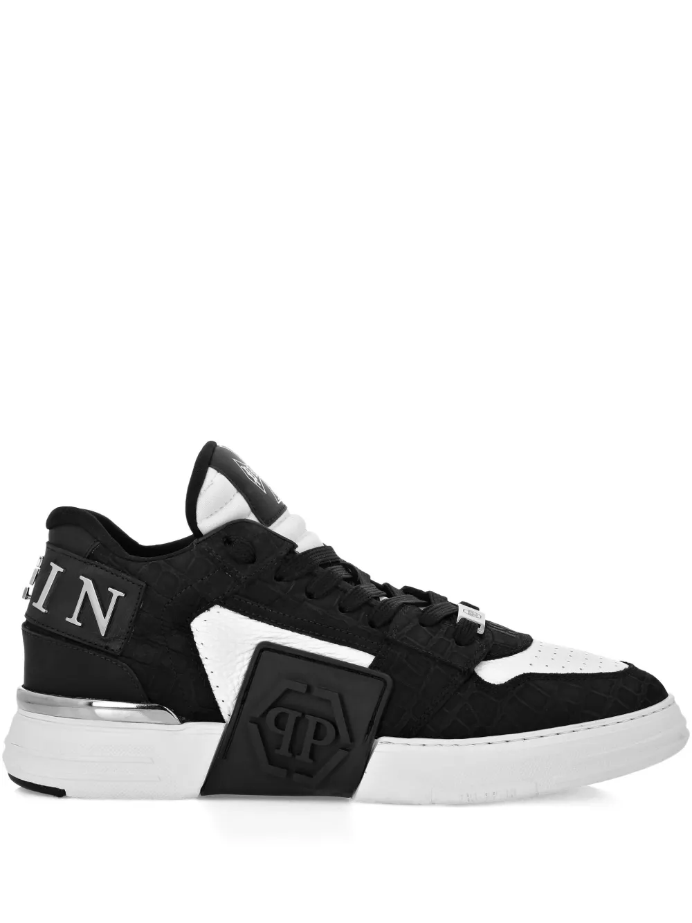 

Кроссовки Phantom Kicks с тиснением под кожу крокодила Philipp Plein, черный