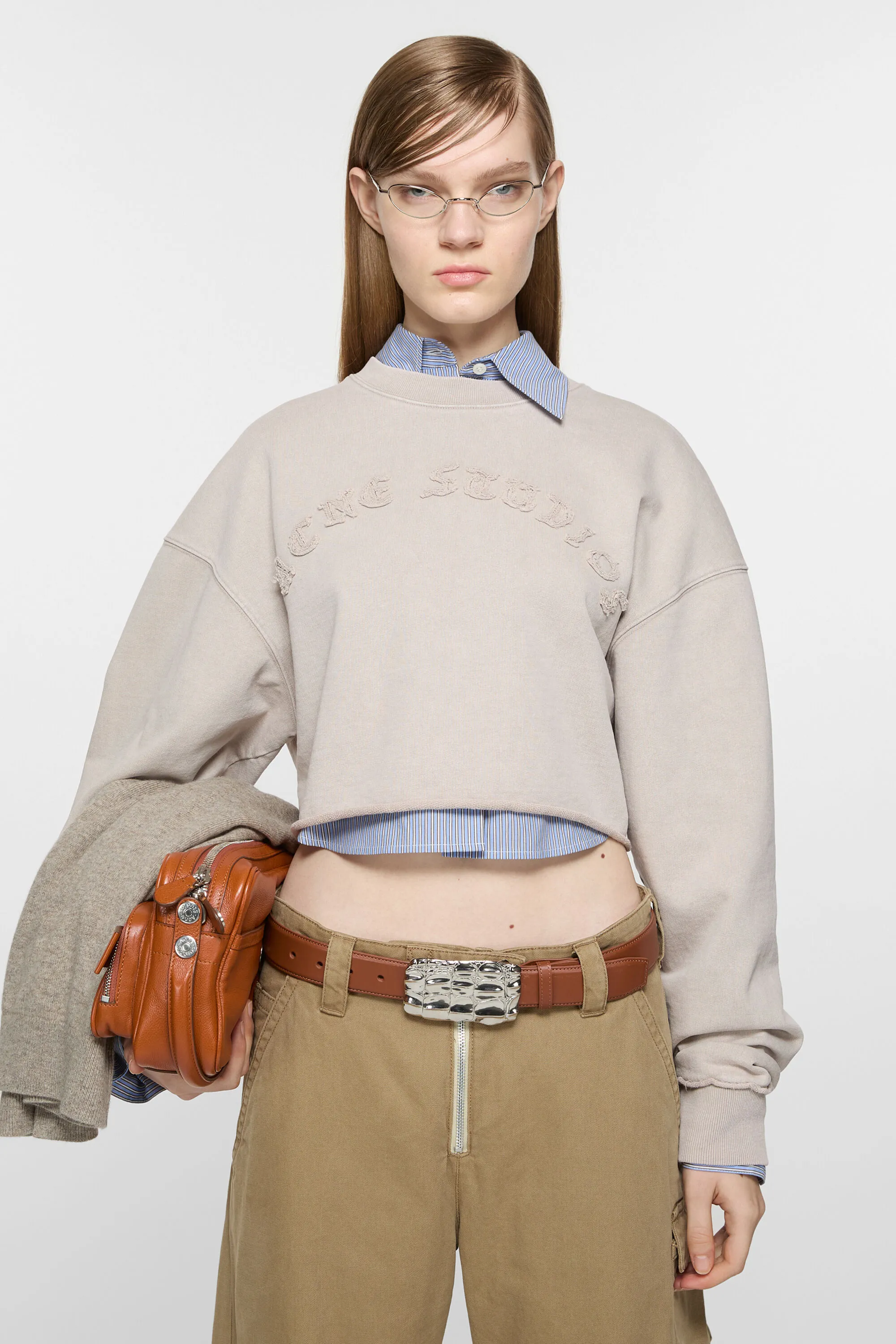 

Свитер с логотипом Acne Studios, Mauve Grey
