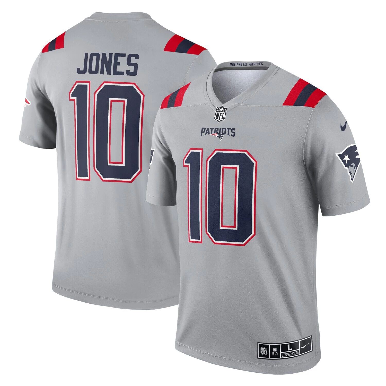 

Мужская серая майка Mac Jones New England Patriots Inverted Legend Nike, Серый, Мужская серая майка Mac Jones New England Patriots Inverted Legend Nike