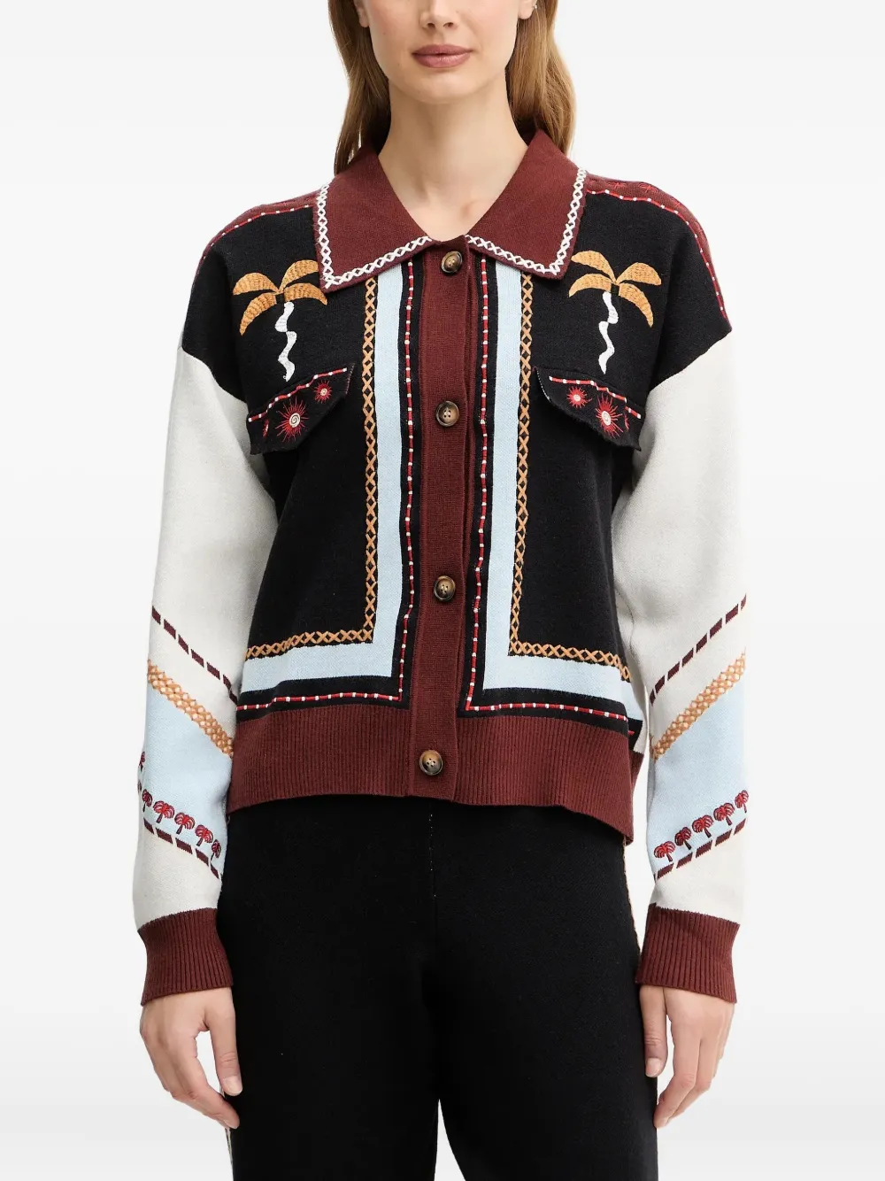 

Кардиган с вышитым карманом Never Fully Dressed, черный