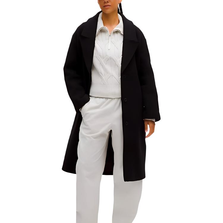 

Lululemon Женское пальто свободного кроя, черное