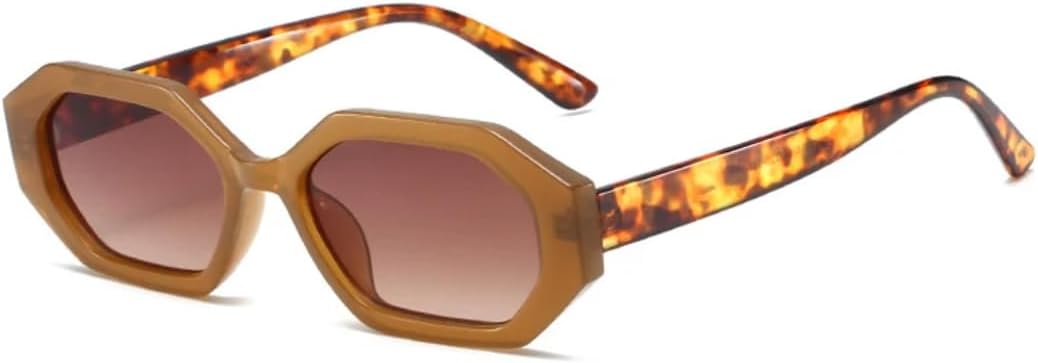 

Солнцезащитные очки для мужчин и женщин - защита UV400 - маленькая оправа, линзы с градиентным переходом цвета "чайное масло" для занятий спортом на открытом воздухе и вождения DSVIGF, Tea Leopard Tea