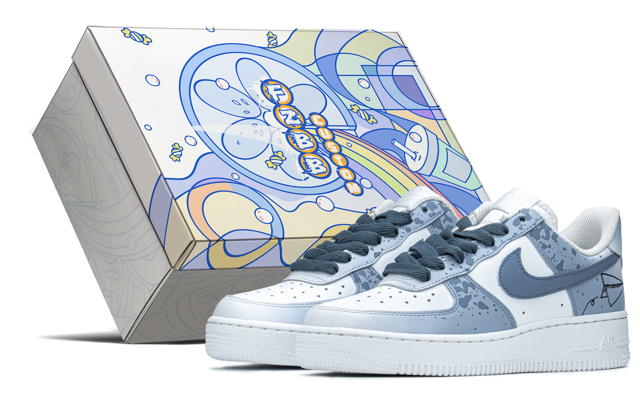 

Кроссовки Nike Air Force 1 Skateboard Shoes Women's Low-Top Blue/White