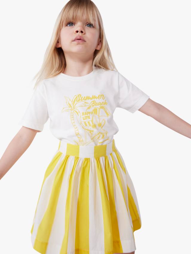 

Детская хлопковая футболка с принтом Petit Bateau, Marshmallow/Orge