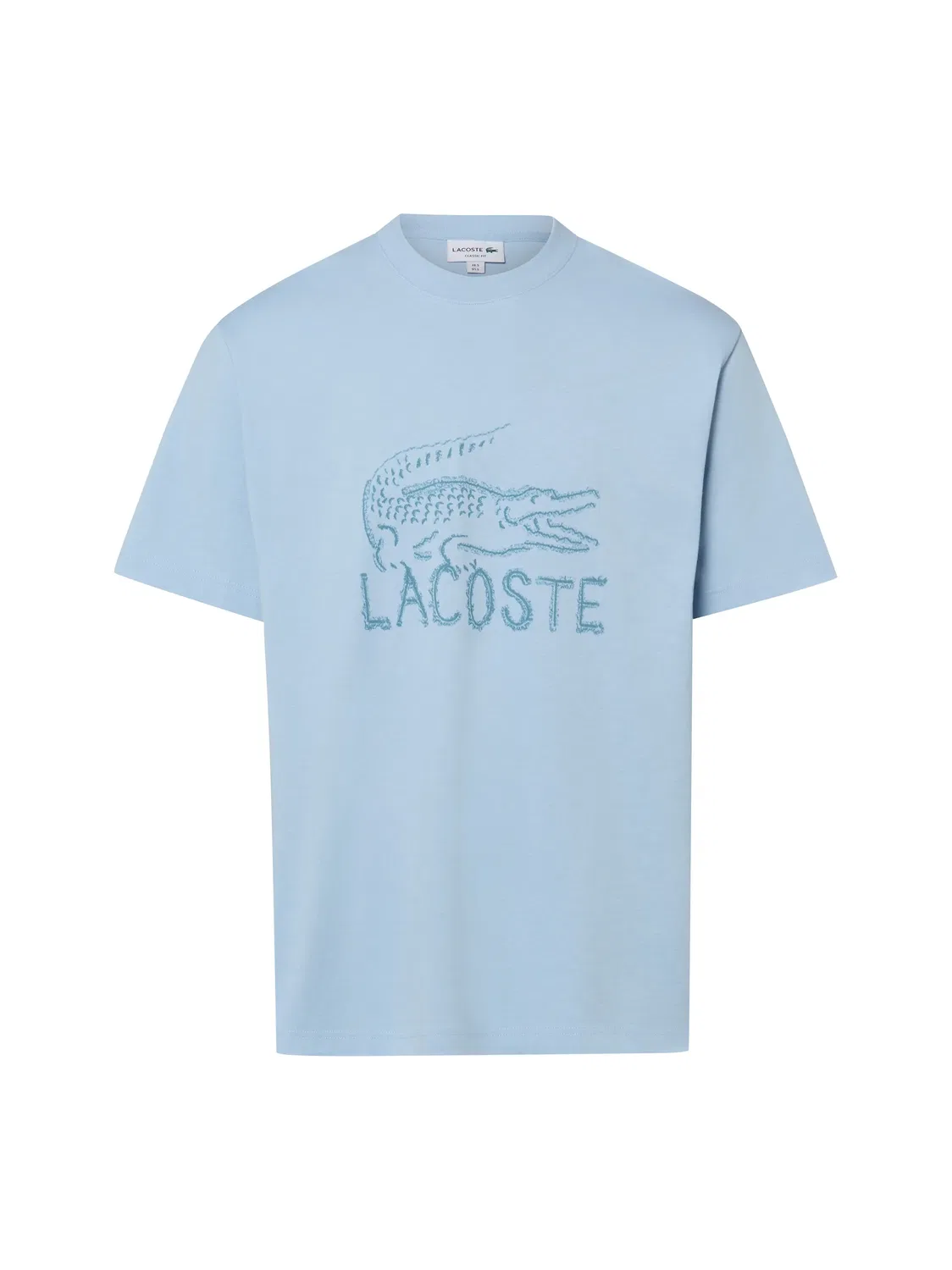 Футболка Lacoste с принтом, хлопок, голубой