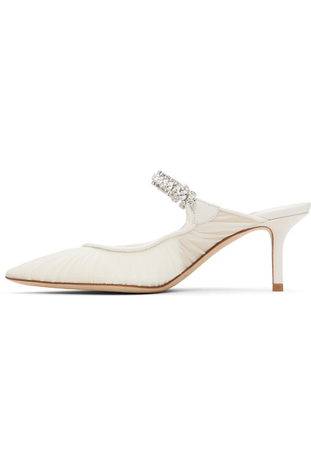 эксклюзивные мюли off-white bing 65 от Ssense Jimmy Choo, цвет ivory — фото 3
