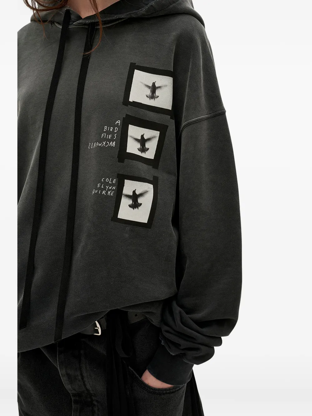 

Худи с принтом Anne Marie Ann Demeulemeester, черный