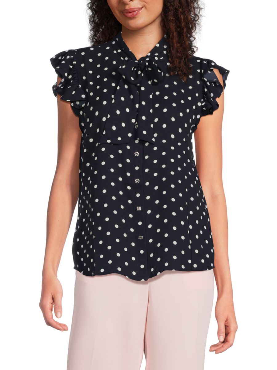 

Топ в горошек Tommy Hilfiger, цвет Midnight Ivory