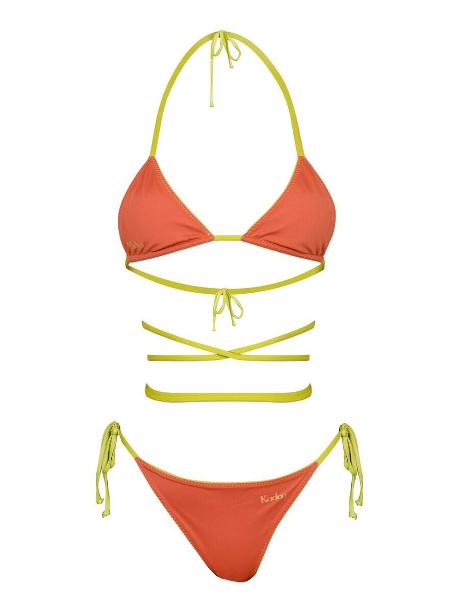 

Треугольное бикини Kadoo Triangle Bikini ECONYL Catch me Joker Set 2-tlg. wendbar, оранжевый