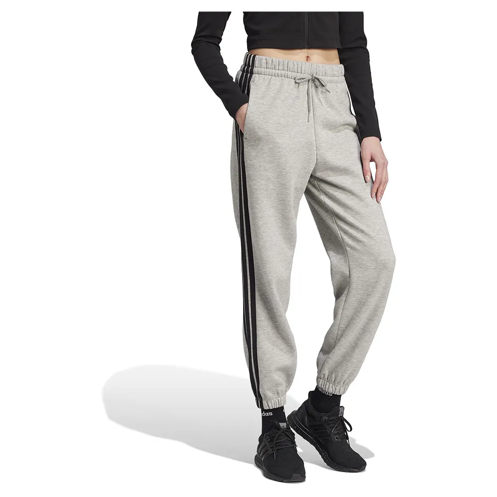 Джоггеры adidas Essentials 3 Stripes Fleece Loose-Fit, серый — фото 3