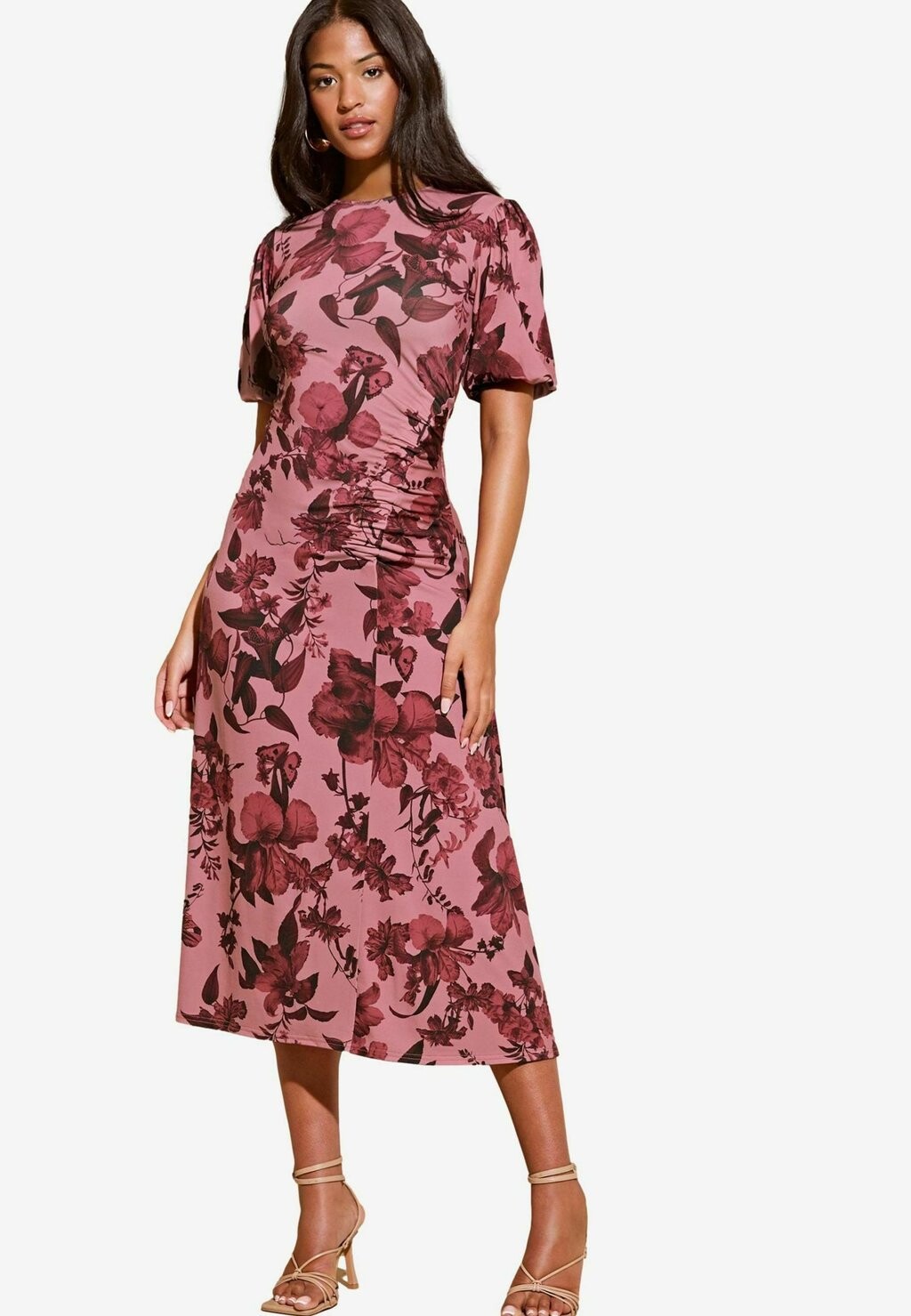 

Платье из джерси PUFF SLEEVE RUCHED PRINTED Lipsy, розовый