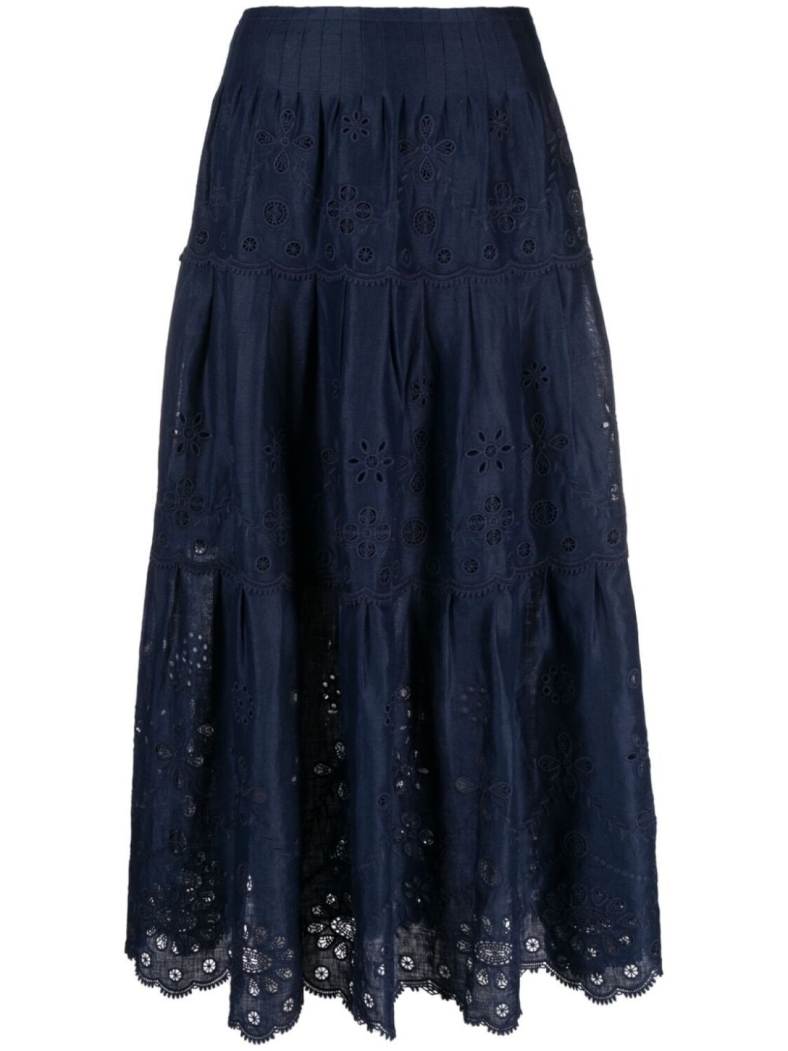 

Polo Ralph Lauren ярусная юбка миди с вышивкой, синий