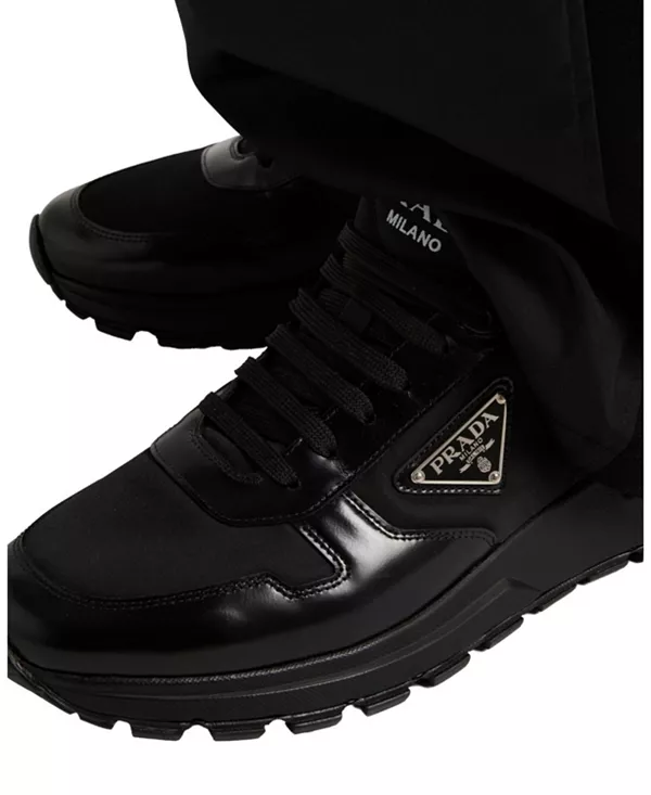 Мужские кроссовки Prax 01 из нейлона и матовой кожи. Prada, черный — фото 3