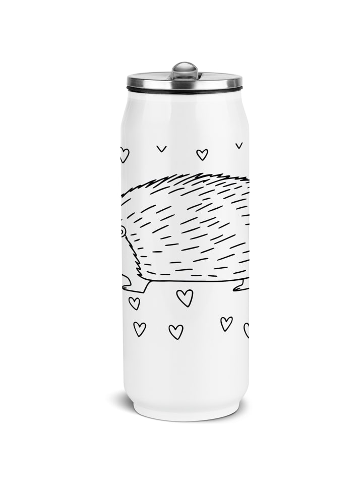 

Mr. & Mrs. Panda Уличная бутылка для воды с изображением ежика и сердечек, без надписи, белого цвета