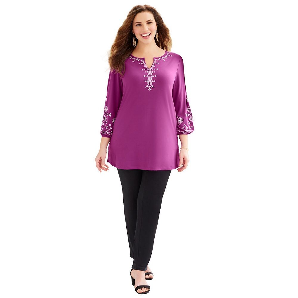 

Женский топ размера плюс в любой одежде Catherines Kurta, цвет Berry Pink