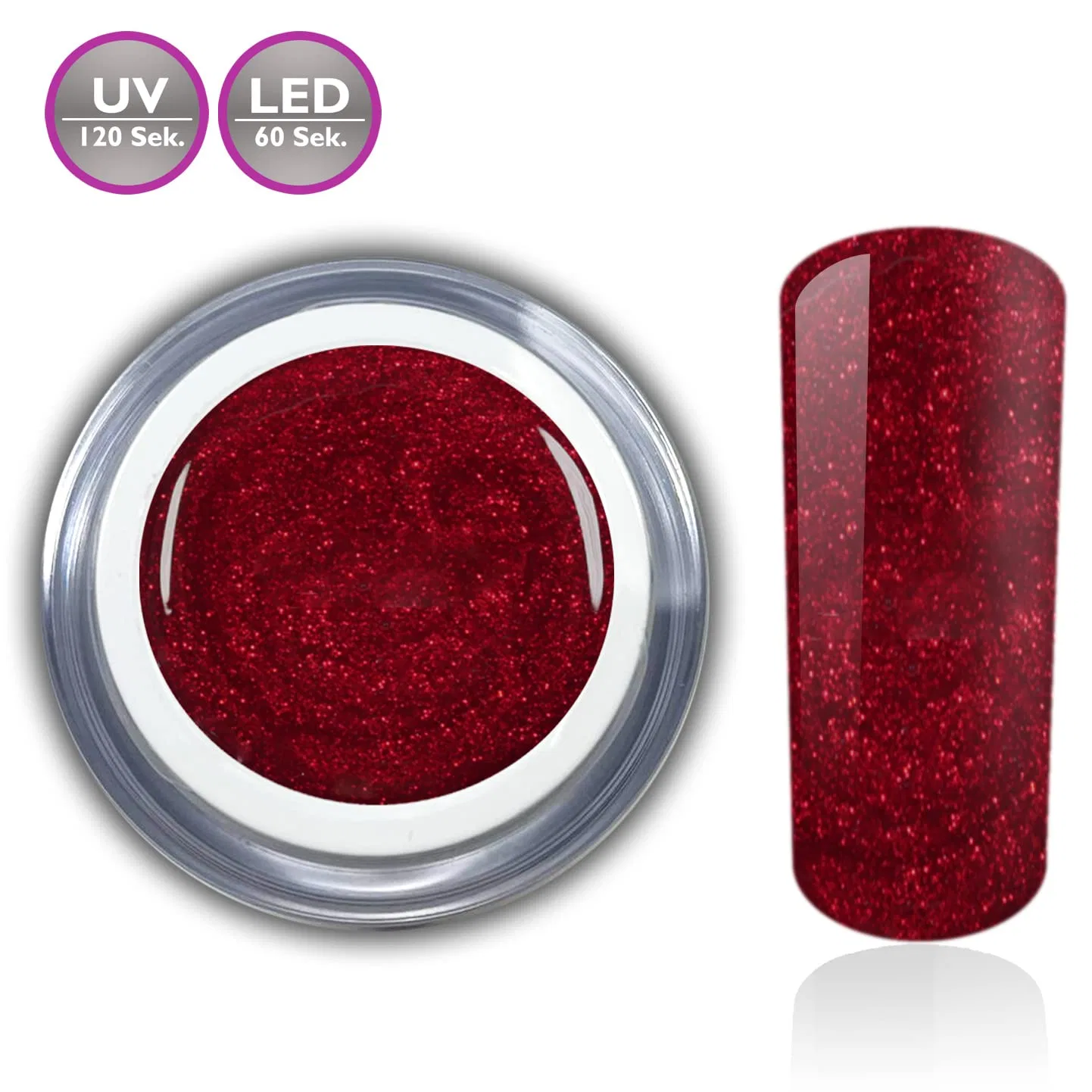 Набор цветных гель-лаков Red Stars, 3 x 5 мл, красный металлик с блестками Rm Beautynails — фото 4