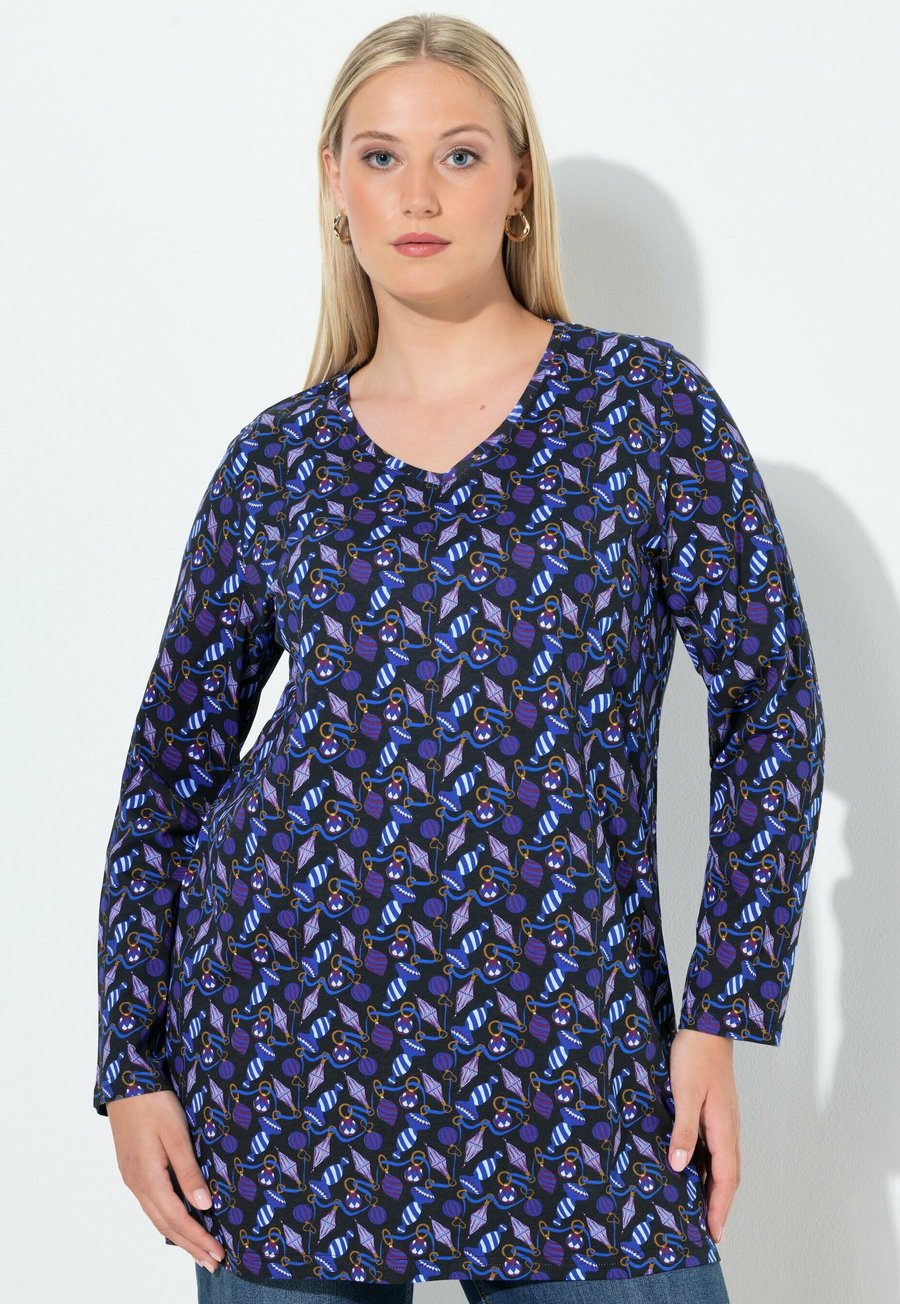 

Топ Ulla Popken BAUMSCHMUCK V-AUSSCHNITT , Black