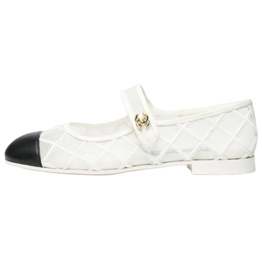 CHANEL Coco Beach 25M плоские туфли мэри джейн для женщин белый — фото 3