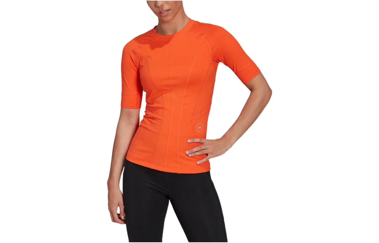 Adidas Футболка женская Half Impact Orange с круглым вырезом и прямым кроем