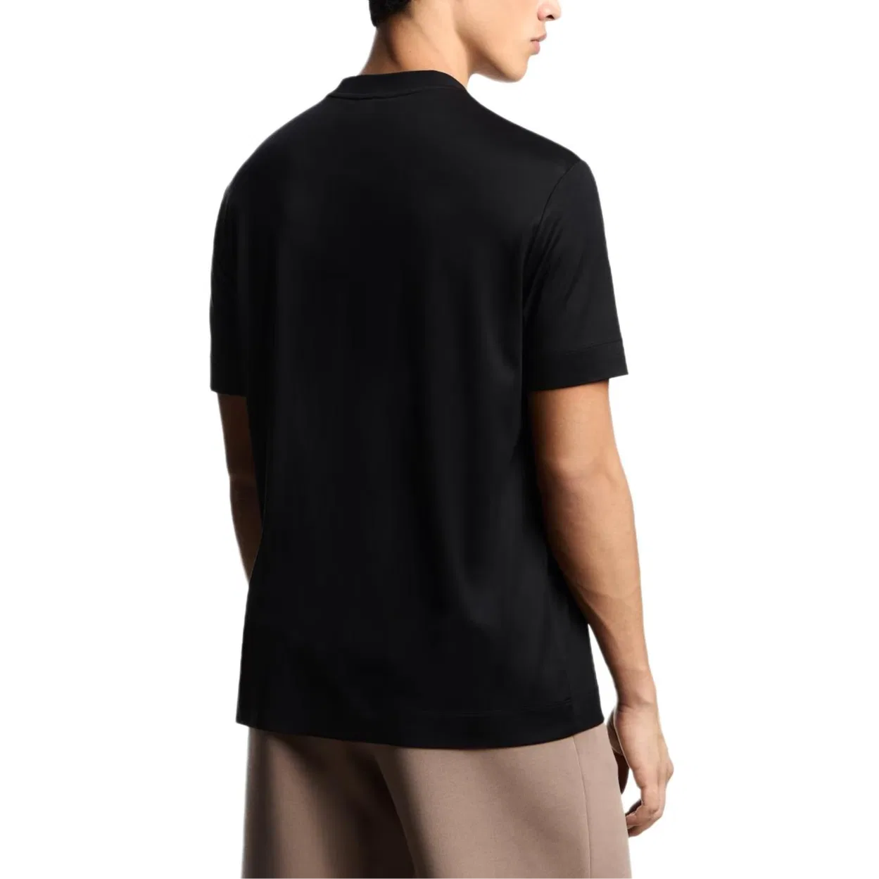Футболка из смесового лиоцелла с карманом и 3D-логотипом EMPORIO ARMANI, Black — фото 4